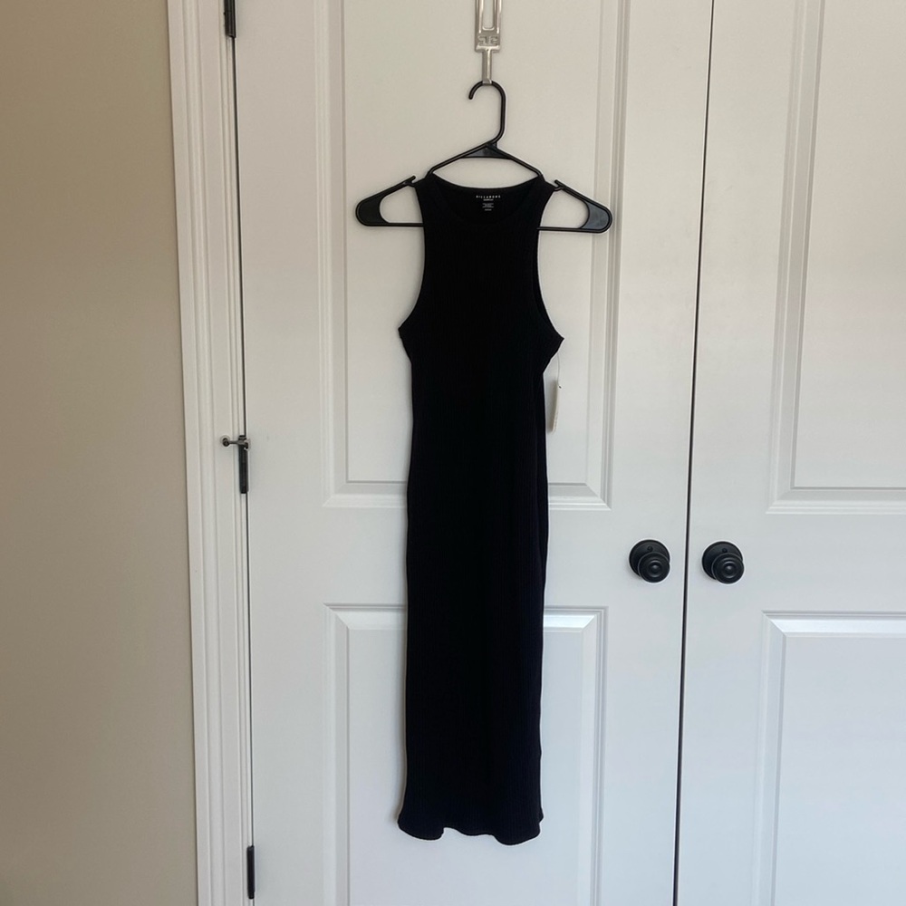 NWT Billabong Black Ribbed Midi Dress